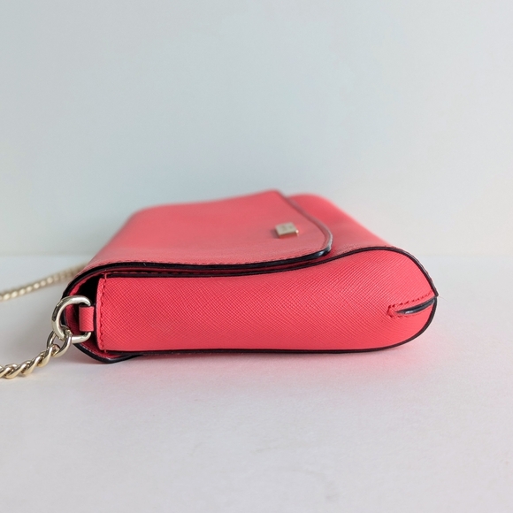 Kate Spade New York Laurel Way Greer Genuine Leather Crossbody Bag Coral Red - Picture 6 of 16
